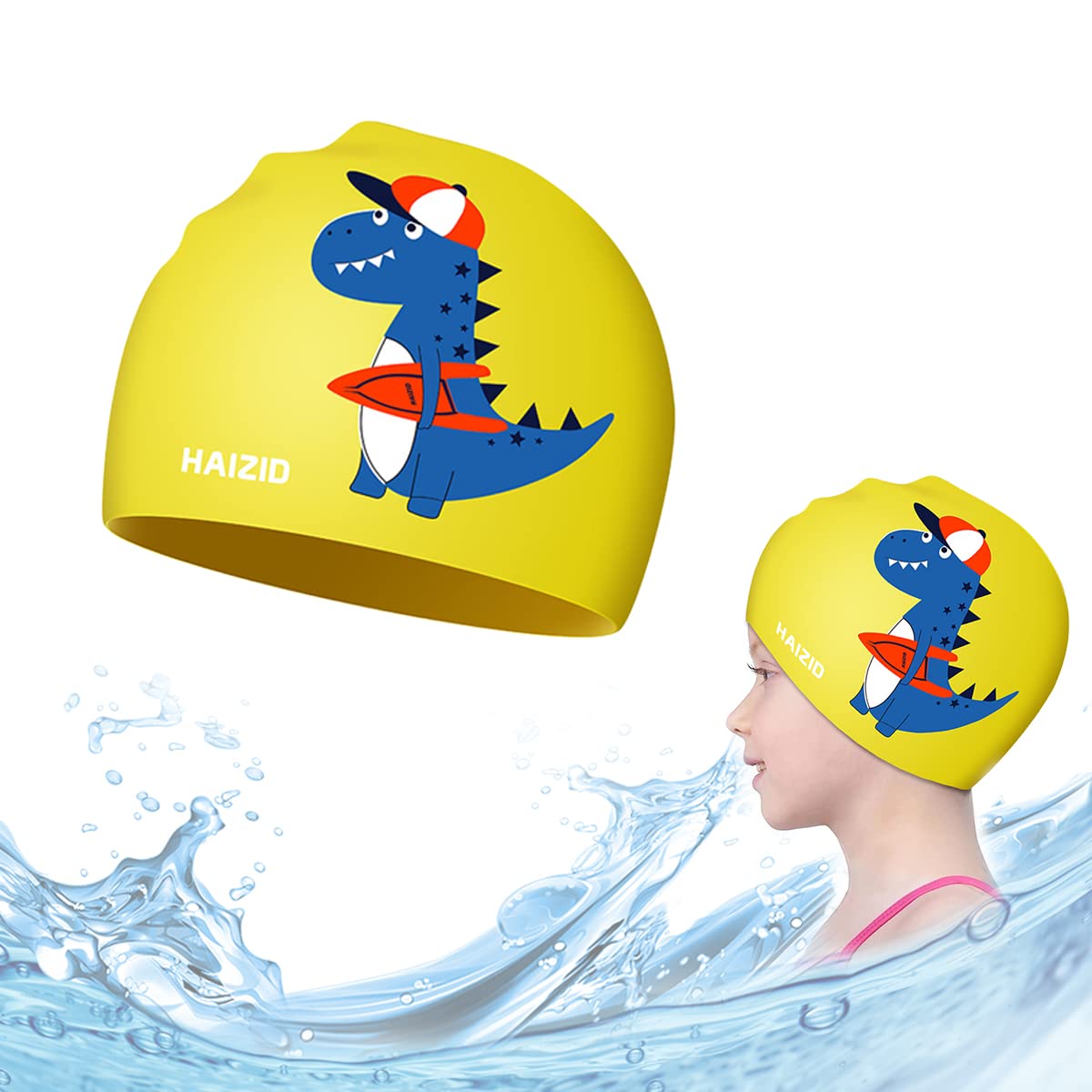 Proberos Silicone Swim Cap for Kids, Comfortable Swimming Cap Ideal Kids Swim Cap for All Head Size, Cartoon Swimming Cap for Child, Swimming Training Cap Proberos Silicone Swim Cap for Kids, Comfortable Swimming Cap Ideal Kids Swim Cap for All Head Size, Cartoon Swimming Cap for Child, Swimming Training Cap